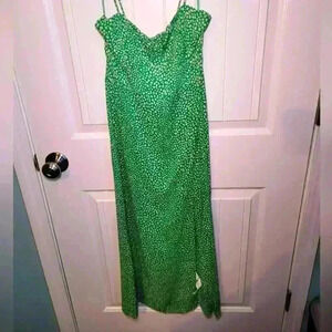 green emerald velvet dress Zara Mesh Dress – The Line Up main image 1